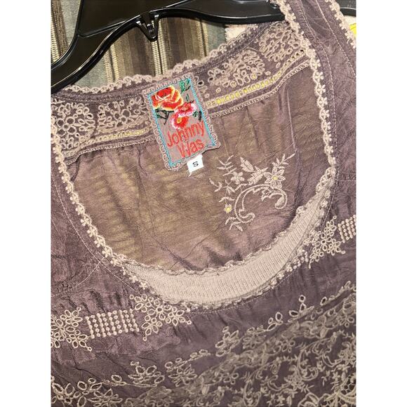 Johnny Was Cupra Rayon Eyelet Embroidered Shift Tunic Dress, Size S C31 - Picture 3 of 6